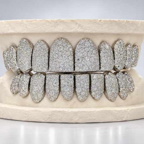Mosaic Setting VVS Moissanite Grillz - view 1