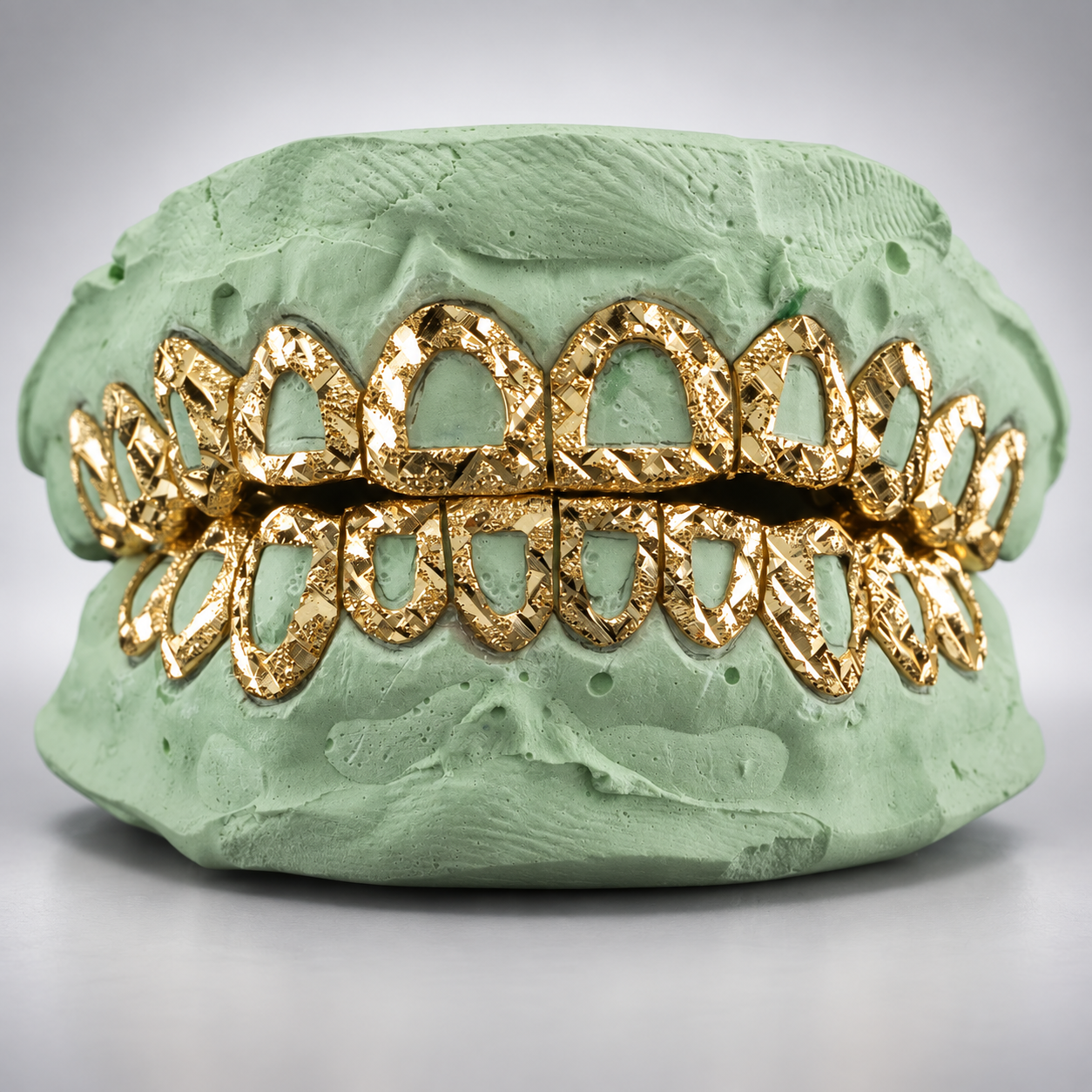 Open Face Diamond Cut & Diamond Dust Grillz
