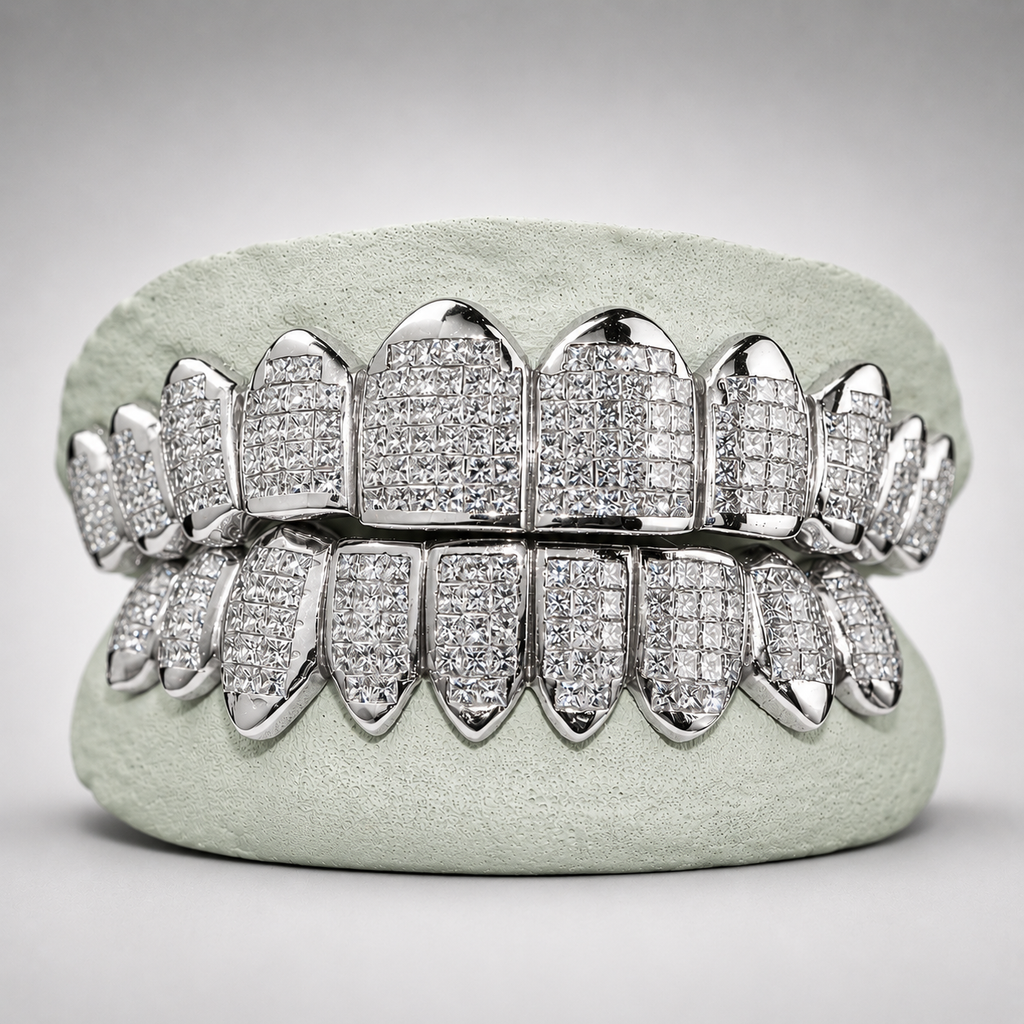 Invisible Set Princess Cut VVS Moissanite Grillz