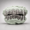 Princess Square Diamond Cut with Diamond Dust Grillz
