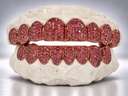 Crimson Ice Full Pavé Moissanite Grillz