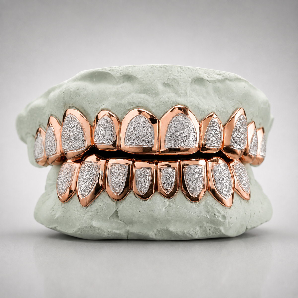 Two Tone Diamond Dust Grillz
