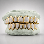 Two Tone Diamond Dust Grillz
