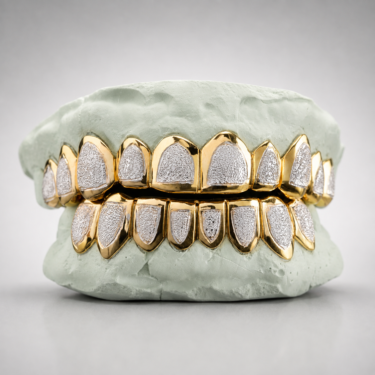 Two Tone Diamond Dust Grillz