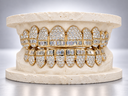 Dual Cut Baguette & Pavé Iced Fang Grillz