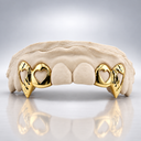 Custom Open Heart Vampire Fang Diamond Cut Grillz